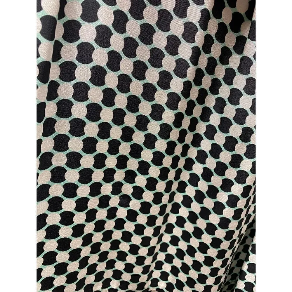 Kate Spade Black-white-Aqua Peter Pan Collar Dress Size 8